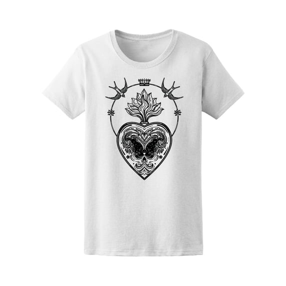 Vintage Gothic Heart With Flame Tee Men's -Image by Shutterstock
