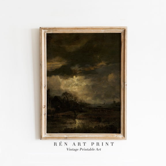 Vintage Gothic Landscape Dark Academia Art Poster Poster, Unframed Size 12x18