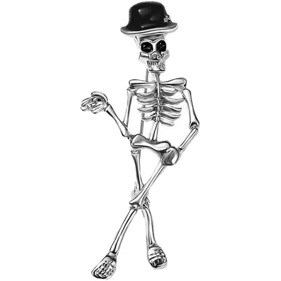 Vintage Gothic Skull Brooch Personality Punk Creative Brooch Pins for Women Men Exaggerate Horror Skeleton Ghost Accessories Unisex Shirt Collar Dress Suit Lapel Badge Fashion Festive Party Jewelry