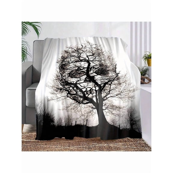 Vintage Gothic Skull and Roses Flannel Throw Blanket - Soft Lightweight Travel Blanket, Machine Washable, All Seasons, 280gsm, Gift for Him Her