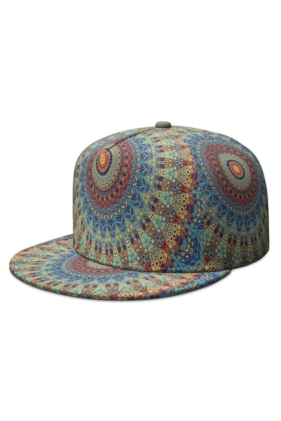 Vintage Gothic Snapback Cap – Abstract Celestial Design, Adjustable, Unisex for Men & Women