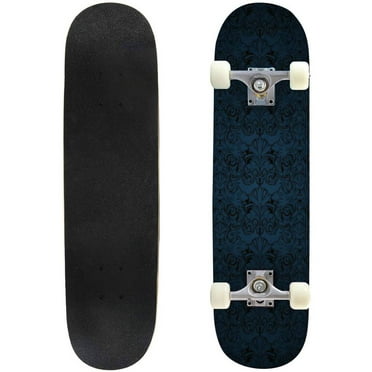 Vintage Gothic in dark blue and black stock Outdoor Skateboard Longboards 31"x8" Pro Complete Skate Board Cruiser