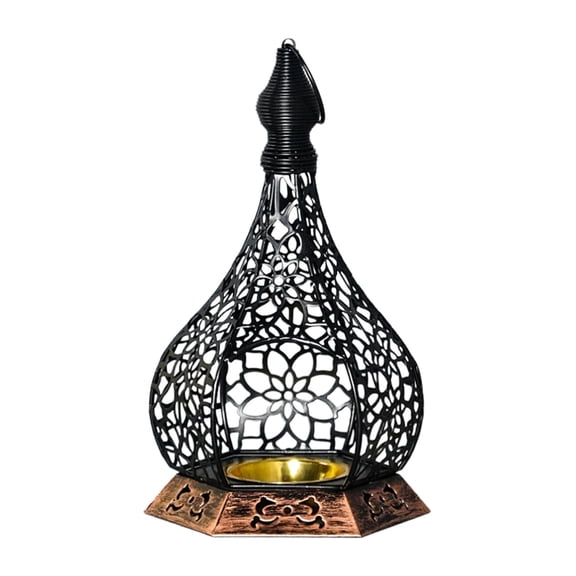 Vintage Gourd-Shaped Iron Candleholder with Elegant Hollow-Out Design for Cozy Home Decor and Festive Ambiance