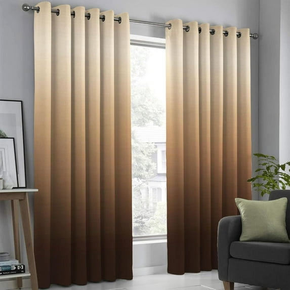 Vintage Gradient Curtains Blackout Elegant Solid Color Darkening Curtain Rust Brown Thermal Insulated Window Treatments Decor For Living Room Bedroom Curtain-42"W x 84"L (Pack of 2)