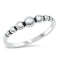 thumbnail image 1 of Vintage Graduated Bead Ring .925 Sterling Silver Band Jewelry Female Male Unisex Size 7, 1 of 4