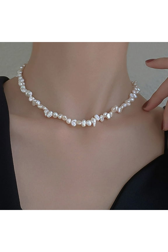 Vintage Grain Of Rice Freshwater Irregular Pearl Necklace For Women