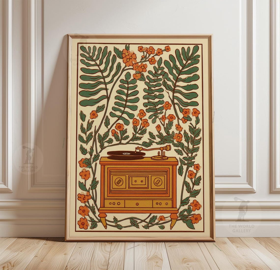 Studio Botanic Vintage Gramophone Poster, Botanical Music, Music Room, Studio, Home ...