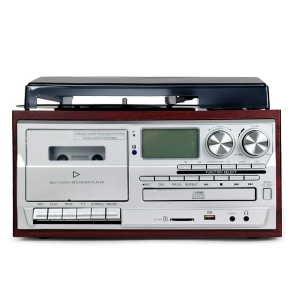 Vintage Gramophone Retro Vinyl Record Turntable Player Phonograph CD Cassette MP3 USB Recorder Bluetooth ,Media Combo