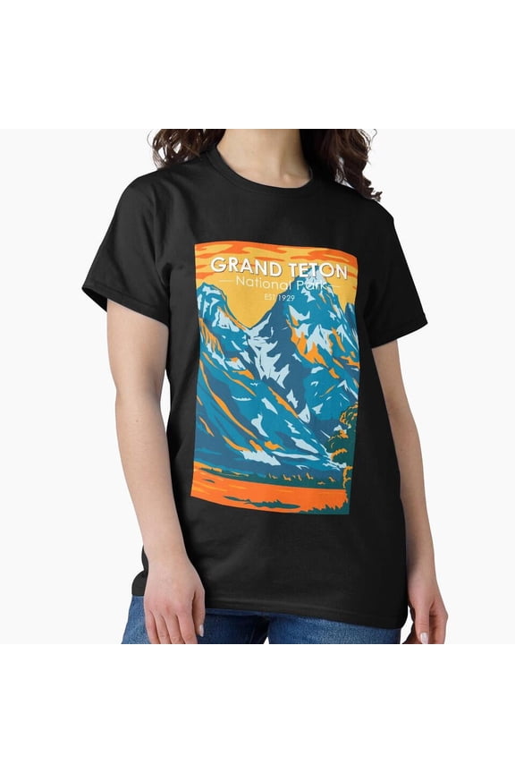 Vintage Grand Teton National Park, Wyoming, Vintage Photograph Classic T-Shirt T-Shirt - Perfect T-Shirt For Everyone