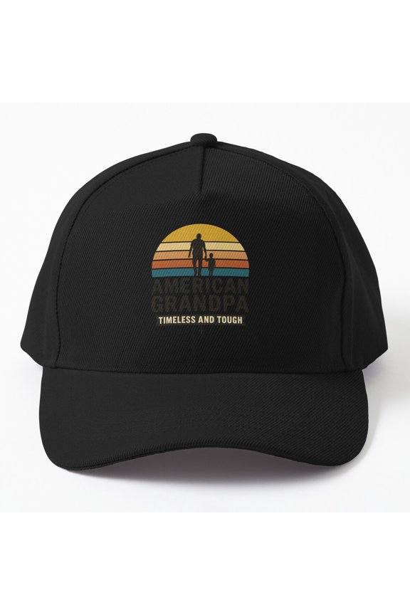 Vintage Grandpa Strong Roots Baseball Cap, Warm Heart Family Graphic Hat Style