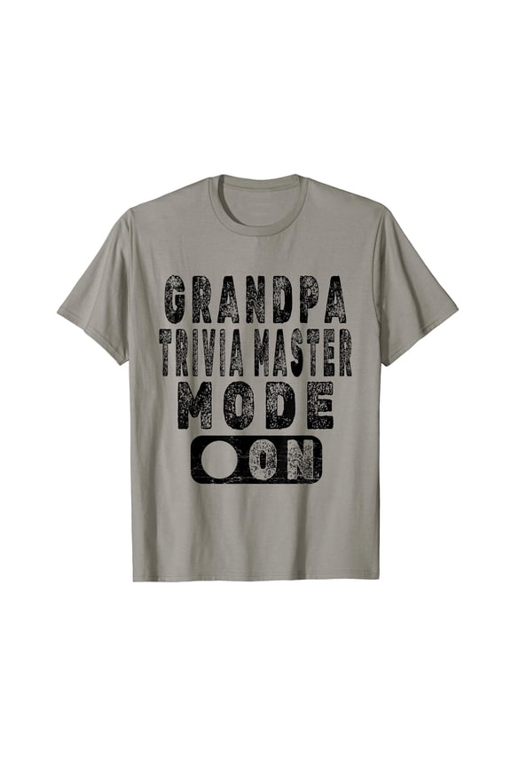 Vintage Grandpa Trivia Master Mode On T-Shirt for Fun Family Game Nights