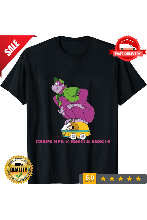 Vintage Grape Ape & Beegly Beagly Heavy Cotton Tee, Cartoon, Saturday Morning Cartoons, NEW INSTOCK-TH78107