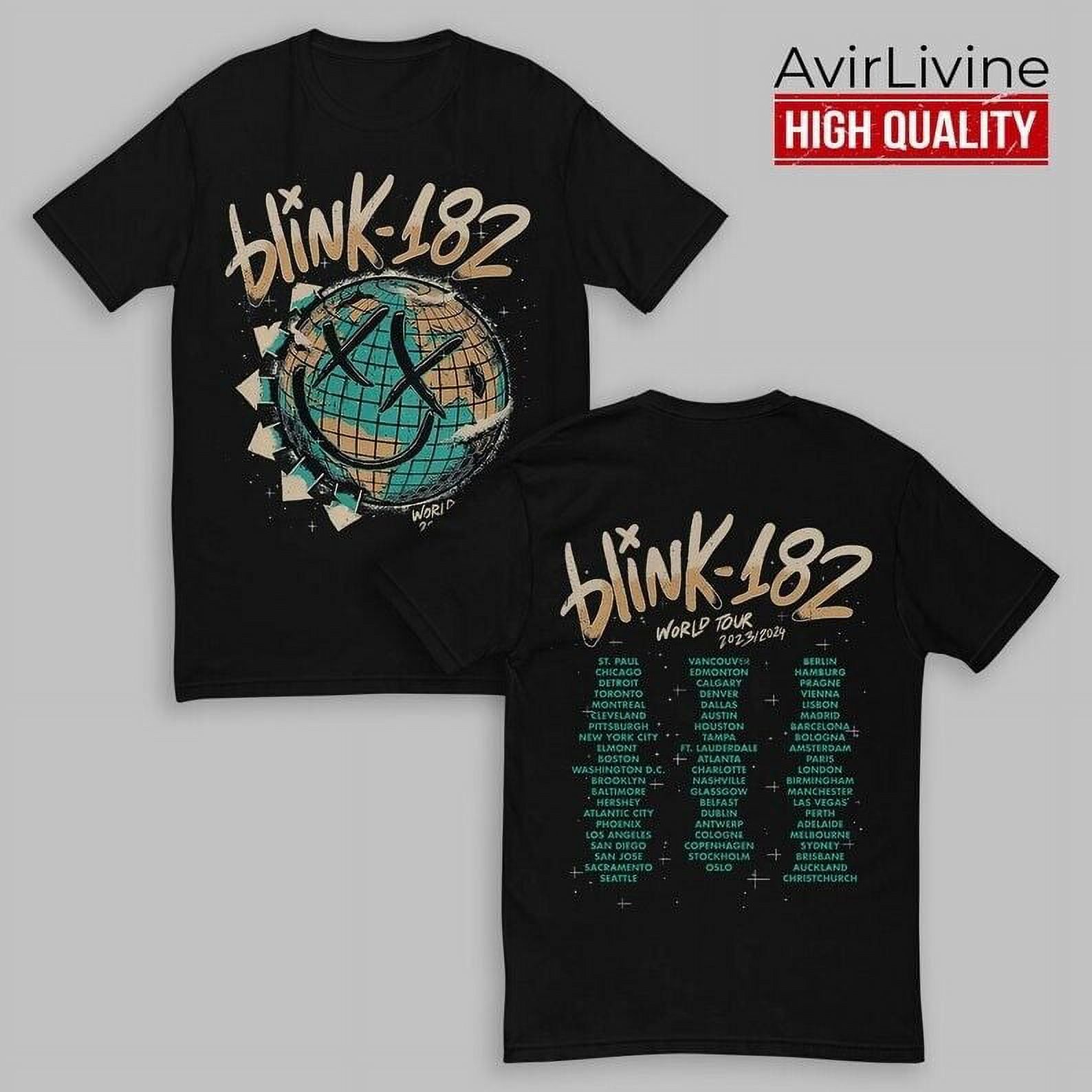 T-shirt Vintage Blink-182 Années 90 - Motif Lapin & Carotte - Taille L Gris, Très Bon état