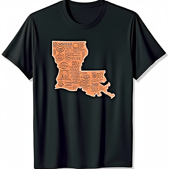 Vintage Graphic Black T-Shirt Detailed Illustration & Handwritten Text