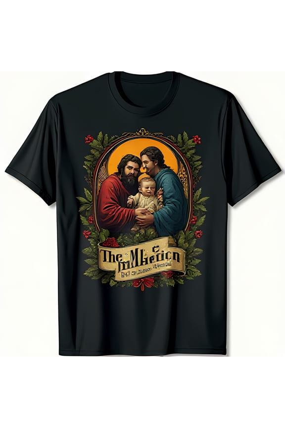 Vintage Graphic Black T-Shirt Loving Embrace of Two Men Design