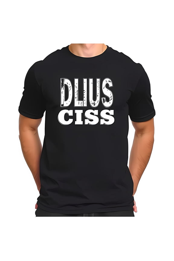 Vintage Graphic Cotton Short Sleeve T-Shirt - " DLUS CISS " Retro Design for Casual Wear