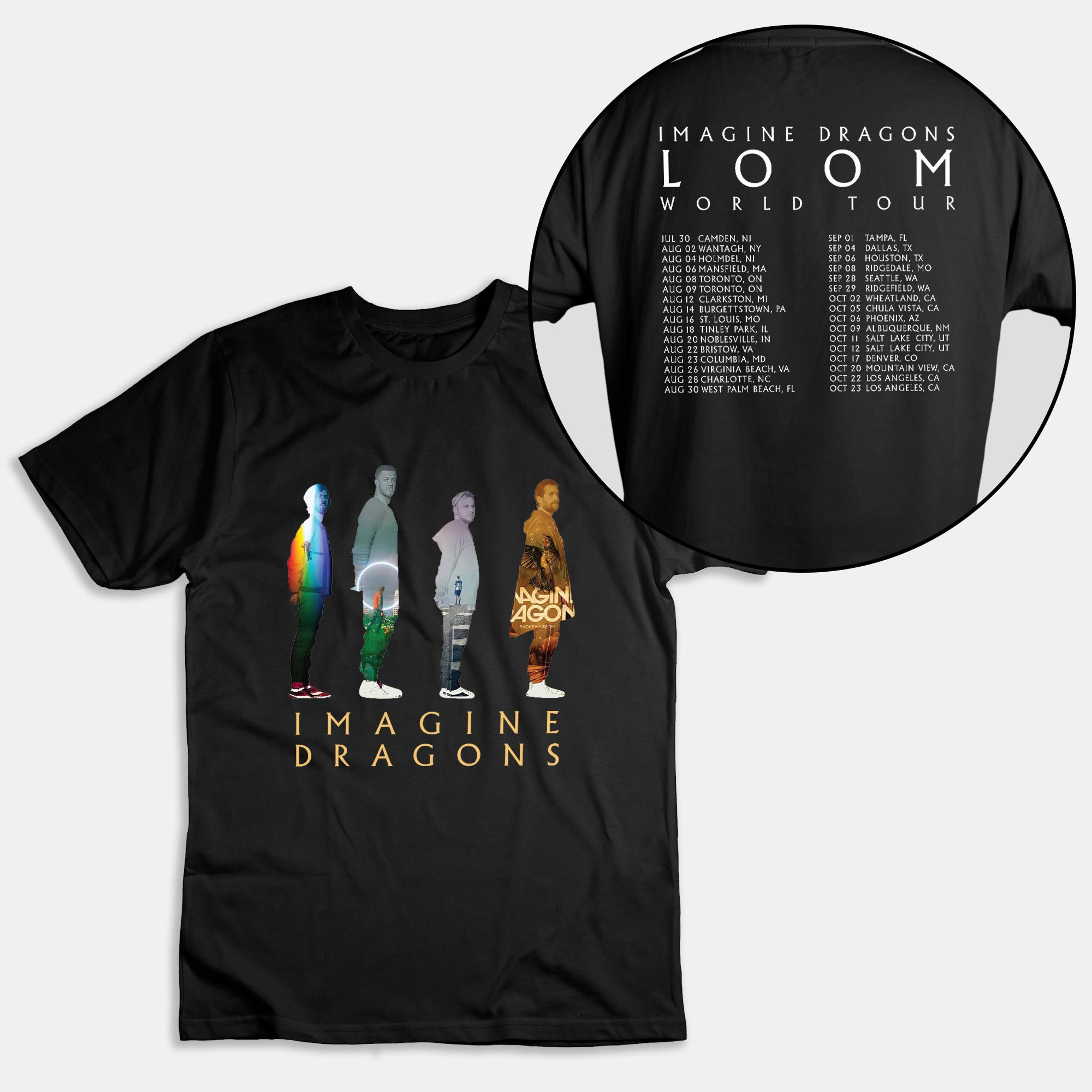 Vintage Graphic Imagine Dragons Loom World Tour 2024 Double Sided