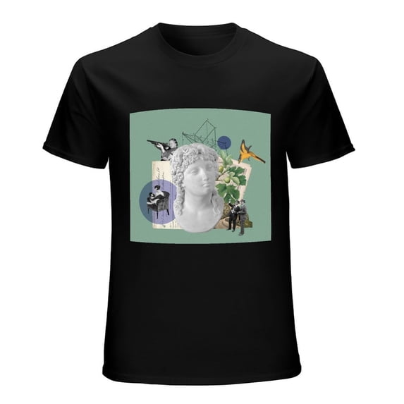 Vintage Graphic Men’s T-Shirt 100% Cotton Casual Short Sleeve Tops Gift Tee Black 2XL