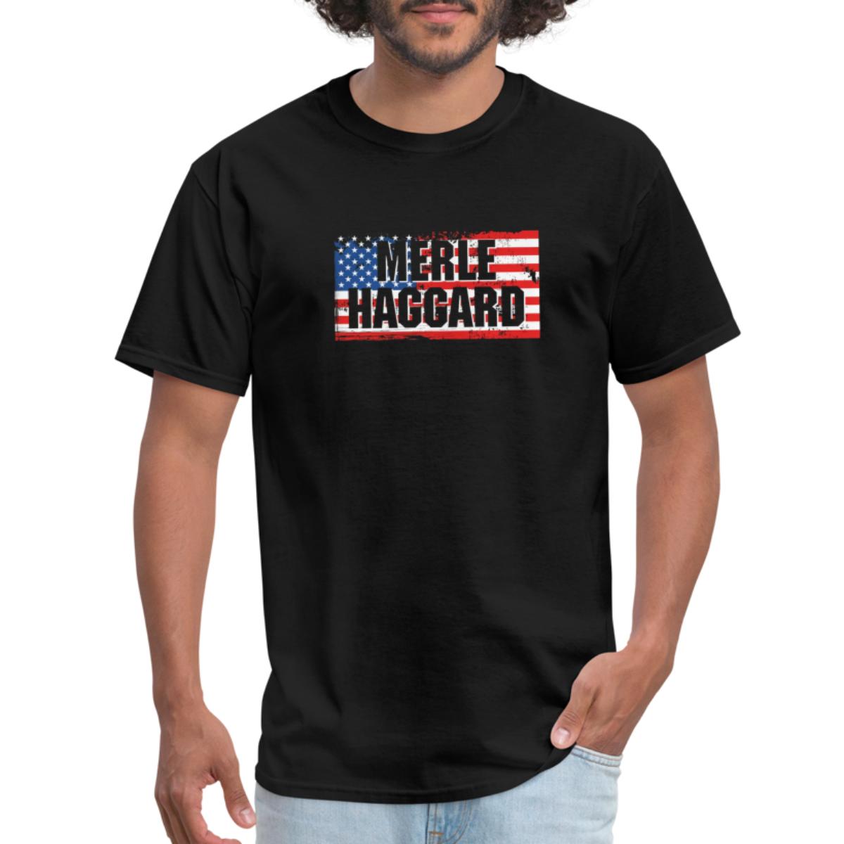 Vintage Graphic Merle Haggard On Flag Unisex Men's Classic T-Shirt ...
