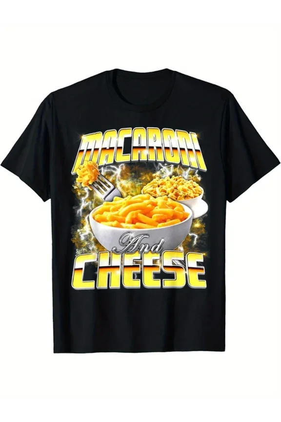 Vintage Graphic T-Shirt Macaroni And Cheese Bootleg Rap Style 90S R