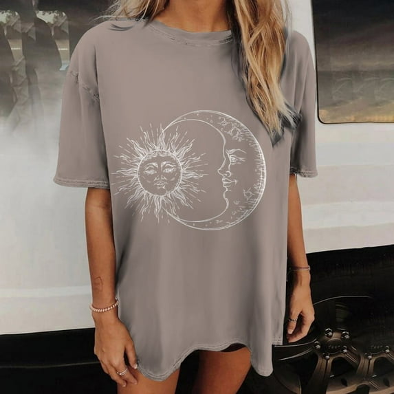 Vintage Graphic Tees for Women Oversized Tshirts Aesthetic Trendy T Shirt Baggy Cute Halloween Gothic Shirts for Teen Girl