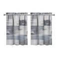 thumbnail image 1 of Vintage Gray Abstract Oil Painting Tier Cafe Curtains for Bathroom Living RV Rod Pocket Window Drapes 36 Inch 2 Panels Set 28"x36" 2 Panels Window Treatment Tiers, 1 of 4
