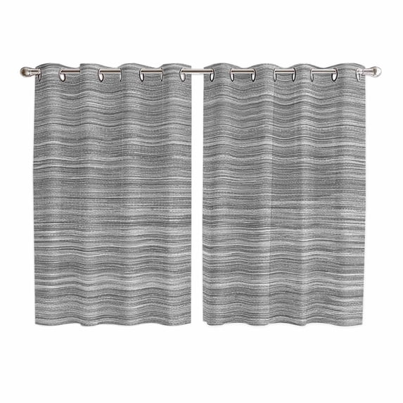 Vintage Gray Kitchen Curtains Window Panels, Country Farmhouse Abstract Minimalist Art Insulated Window Treatment Curtain, Grommet Curtains for Bedroom/Living Room/Bathroom, 2 Piece 52"Wx72"L