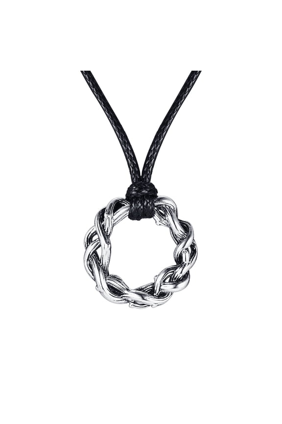 Adjustable Gray Thorn Necklace for Men, Stylish Zinc Alloy Jewelry