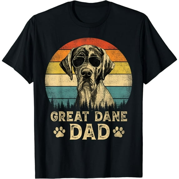 Vintage Great Dane Dad Dog Lovers Father's Day Tee T-Shirt