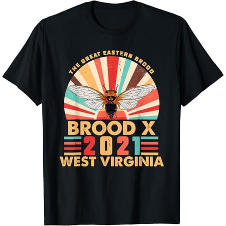 Vintage Great Eastern Brood X 2021 Cicada Insect West Virginia Retro T-Shirt S-5XL - Trending Birrthday Tee Gifts Vintage Tee -Birthday Gifts