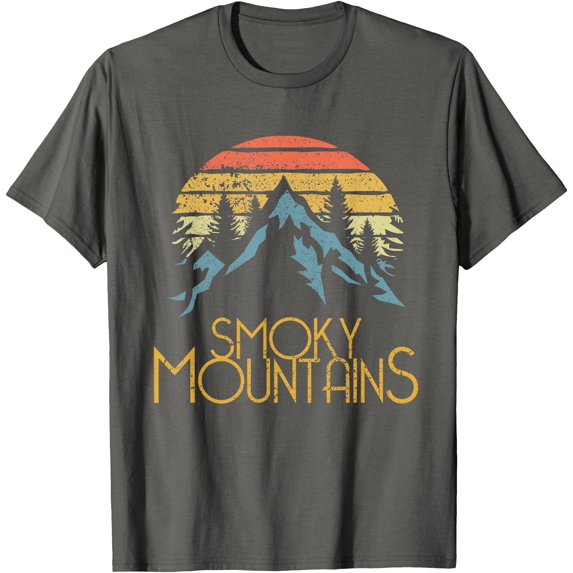 Vintage Great Smoky Mountains National Park Unisex T-Shirt for Men Women Kids Toddler,Charcoal Color,Size YXL