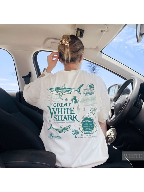 Vintage Great White Shark TShirt, Gift For Sea Animal Lover, Marine Wildlife Anatomy Biology, Cute Oceancore Ocean Conservation T Shirt TH220564
