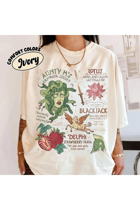 Vintage Greek Mythology Graphic T-Shirt, Pegasus and Ancient Symbols Unisex Tee