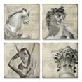 thumbnail image 1 of Vintage Greek Sculptures over Antique European Texts Vintage Gallery-Wrapped Canvas Print Wall Art, Set of 4, 17x17, 1 of 5