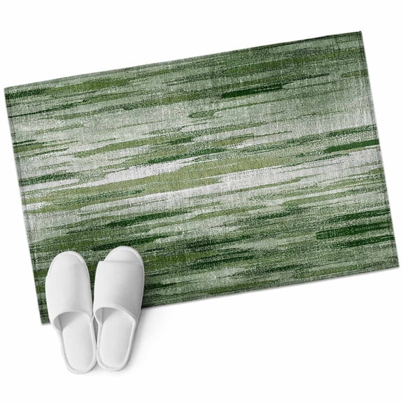 Vintage Green Bathroom Mat 2x3 FT, Non Slip Small Kitchen Mat, Modern Geometric Abstract Art Washable Soft Backed Front Door Throw Rug Non-Shedding Indoor Outdoor Doormat for Entryway Sink