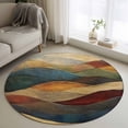 thumbnail image 1 of Vintage Green Blue Round Rug 3ft Washable Circle Entryway Rugs Non Slip Farmhouse Retro Art Area Rug Indoor Floor Carpet for Bedroom Kitchen Living Room Home Office Dining Room Nursery, 1 of 8