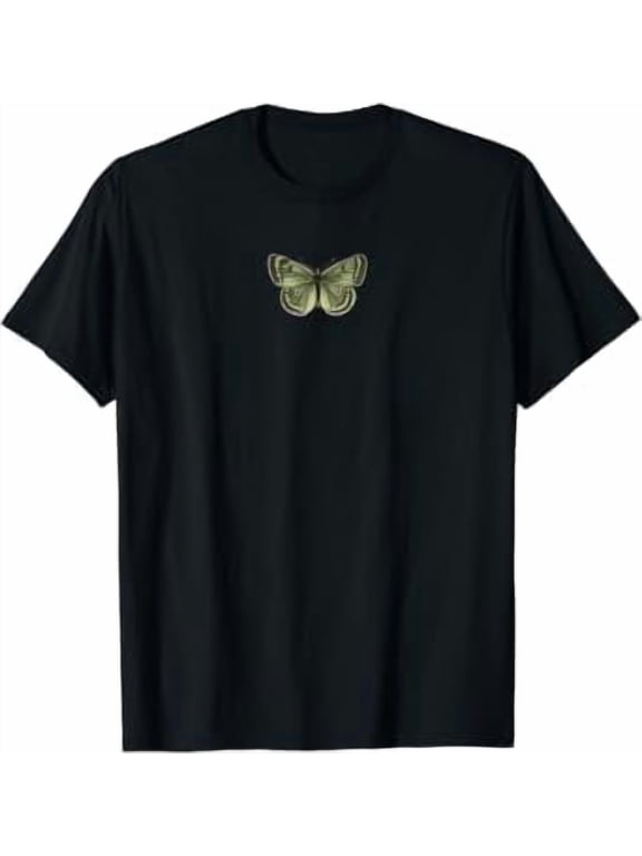 Vintage Green Butterfly Fairycore Aesthetic Grunge Fairy T-Shirt