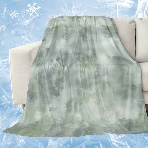 Vintage Green Cooling Blanket, Lightweight Breathable Summer Throw Blanket with Double Sided Cold Effect, Modern Abstract Art Oil Painting Picnic Beach Blankets Bed Sheet for Hot Sleepers 60"x80"