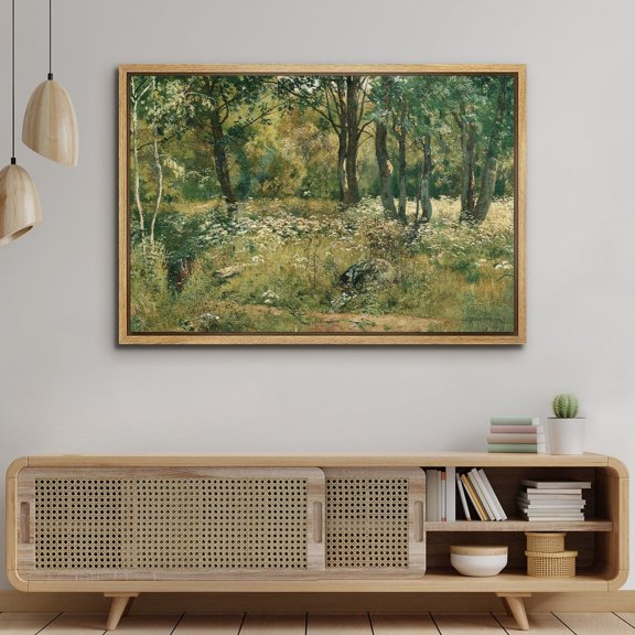 Vintage Green Fields Forest Landscape Poster, Unframed Size 24x36