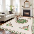 thumbnail image 1 of Vintage Green Floral Large Area Rugs 8x10 ft Country Retro Exotic Geometric Abstract Flower Washable Rug Non Slip Indoor Carpet Absorbent Floor Mat for Living Room Bedroom Dining Room, 1 of 9