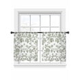 thumbnail image 1 of Vintage Green Floral Sheer Curtains 45 Inch Long 2 Panels, Farmhouse Flower Pastoral Style Light Filtering Rod Pocket Semi Sheer Curtains, Sheer Voile Drapes for Living Room Bedroom, 52"x45", 1 of 5