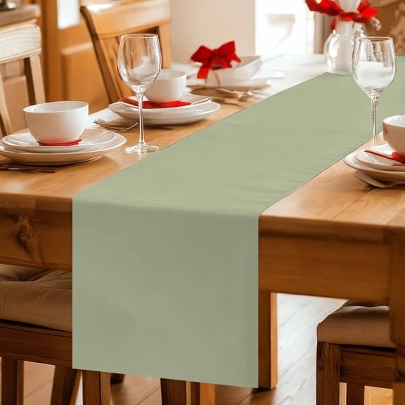 Vintage Green Graze Pattern Table Runner 36 Inches Long,Kitchen Dining Tablerunners Monochrome Linen Table Runners Dresser Scarves for Home Dinner Wedding Holiday Party Decor