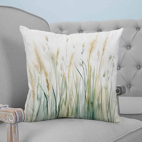 Vintage Green Leaf Decorative Pillowcase 16''x16'', Spring Country Retro Botanical Throw Pillow Covers Soft Cushion Case for Couch Sofa Bedroom Living Room, Pillowcase Boho Decor