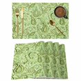 thumbnail image 1 of Vintage Green Placemats Set of 8, Retro Botanical Abstract Art Placemats for Dining Table, Place Mats for Kitchen Tabletop, Waterproof Wipeable Dining Table Mats Set, 1 of 9