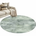 thumbnail image 1 of Vintage Green Round Area Rug 4 FT, Non Slip Indoor Outdoor Rug, Modern Abstract Art Oil Painting Washable Soft Circular Carpet Non-Shedding Floor Mat for Coffee Table Nursery Foyer Balcony, 1 of 9