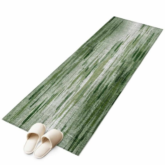 Vintage Green Runner Rug 2x6 FT, Non Slip Hallway Carpet, Modern Geometric Abstract Art Washable Soft Floor Carpet Non-Shedding Throw Runner Carpet Long Rug for Entryway Kitchen Bedside Sliding Door