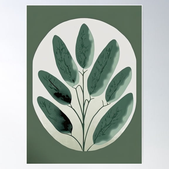 Vintage Green Shades Minimalist Retro Design For Timeless Elegance Poster Wall Art, Modern Wall Decor For Living Room Bedroom, 16x24 UNFRAMED