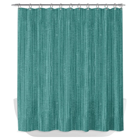 Vintage Green Shower Curtain - Water Repellent Fabric Shower Curtains Washable, Boho Minimalist Linen Texture Decorative Polyester Cloth Bathroom Curtains Modern Bath Decor 72"x84"