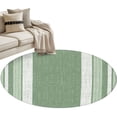 thumbnail image 1 of Vintage Green Striped Round Rug 4ft Washable Circle Entryway Rugs Non Slip Farmhouse Modern Stripes Boho Texture Area Rug Indoor Carpet for Bedroom Kitchen Living Room Office Dining Room Nursery, 1 of 9