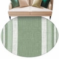 thumbnail image 1 of Vintage Green Striped Round Rug 6ft Washable Circle Kitchen Rugs Non Slip Farmhouse Modern Stripes Boho Texture Large Area Rug Indoor Floor Carpet for Bedroom Living Room Office Dining Room Nursery, 1 of 9